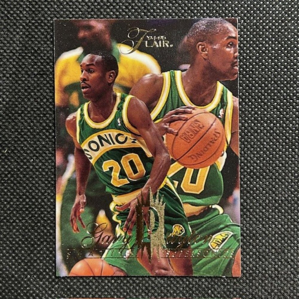 Gary Payton 1994-95 Fleer Flair #143 NBA Basketball Insert Card Supersonics HOF